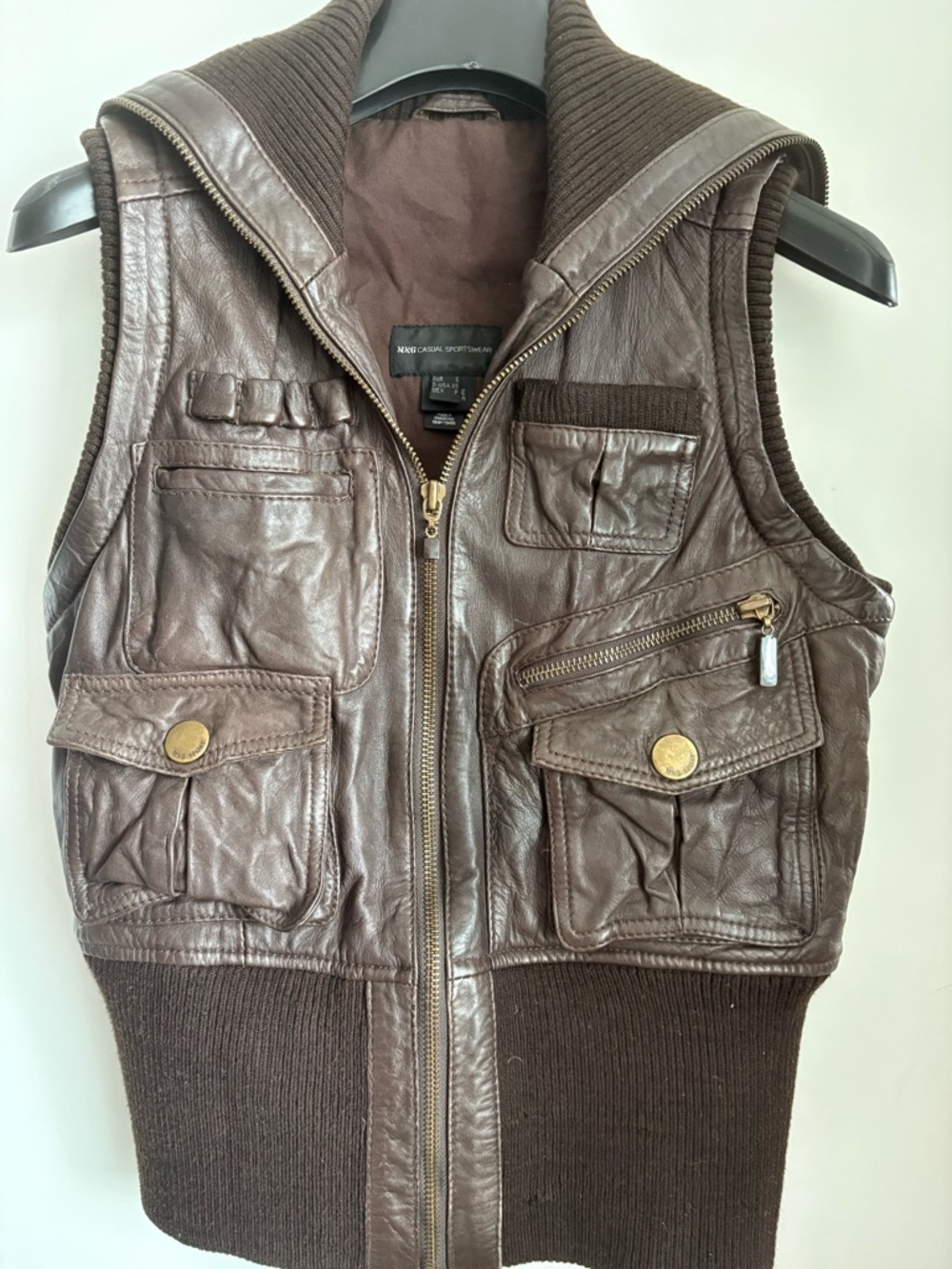 Vintage Y2K Genuine Leather Mango Vest